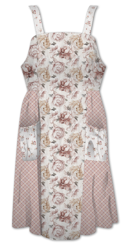 Daybreak on the Prairie Cottage Core Apron Panel- Rose