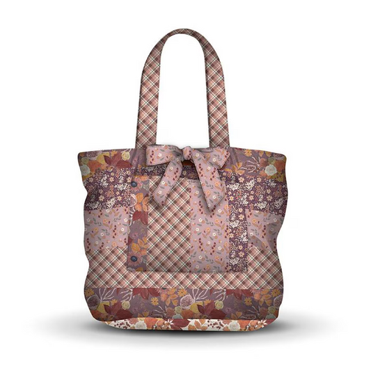 Evening on the Prairie Home Décor Cottage Core Tote Panel- Grape