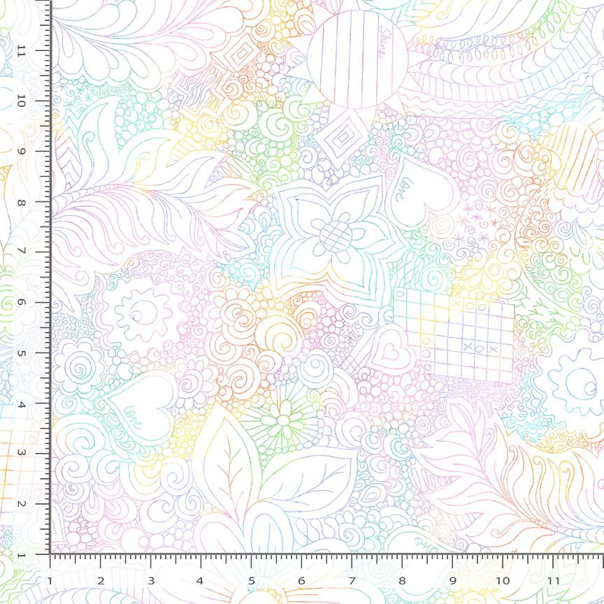 Wide Back Doodle Floral - Pastel
