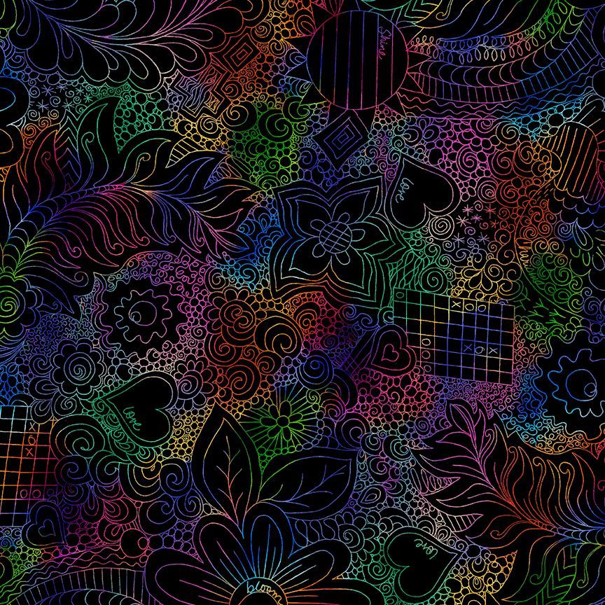 Wide Back Doodle Floral - Prism