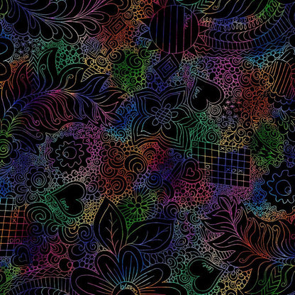 Wide Back Doodle Floral - Prism