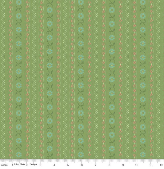 First Blooms Cross Stitch- Key Lime