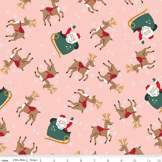 Flannel The North Pole Reindeer Toss- Blush