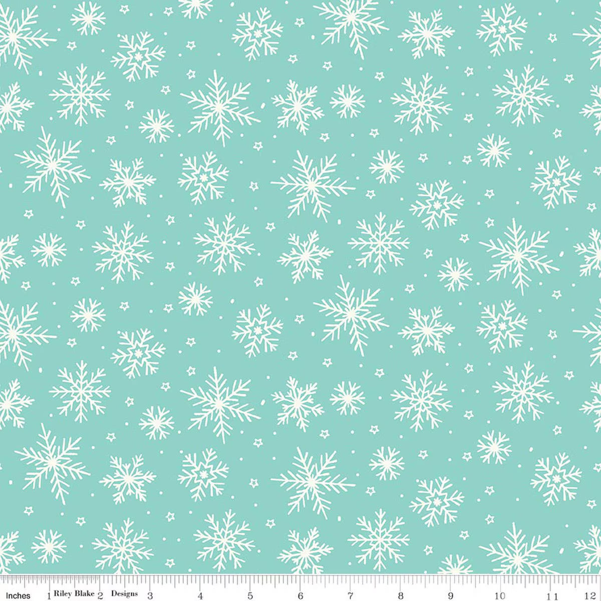 Flannel The North Pole Snowflakes- Aqua
