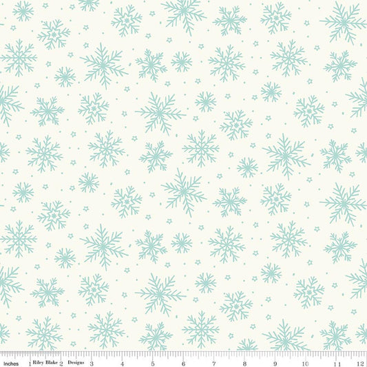 Flannel The North Pole Snowflakes- White