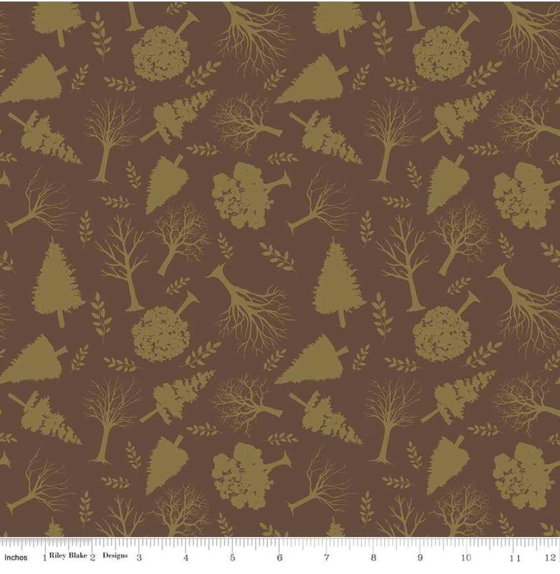 Flannel Into the Woods Trees- Brown