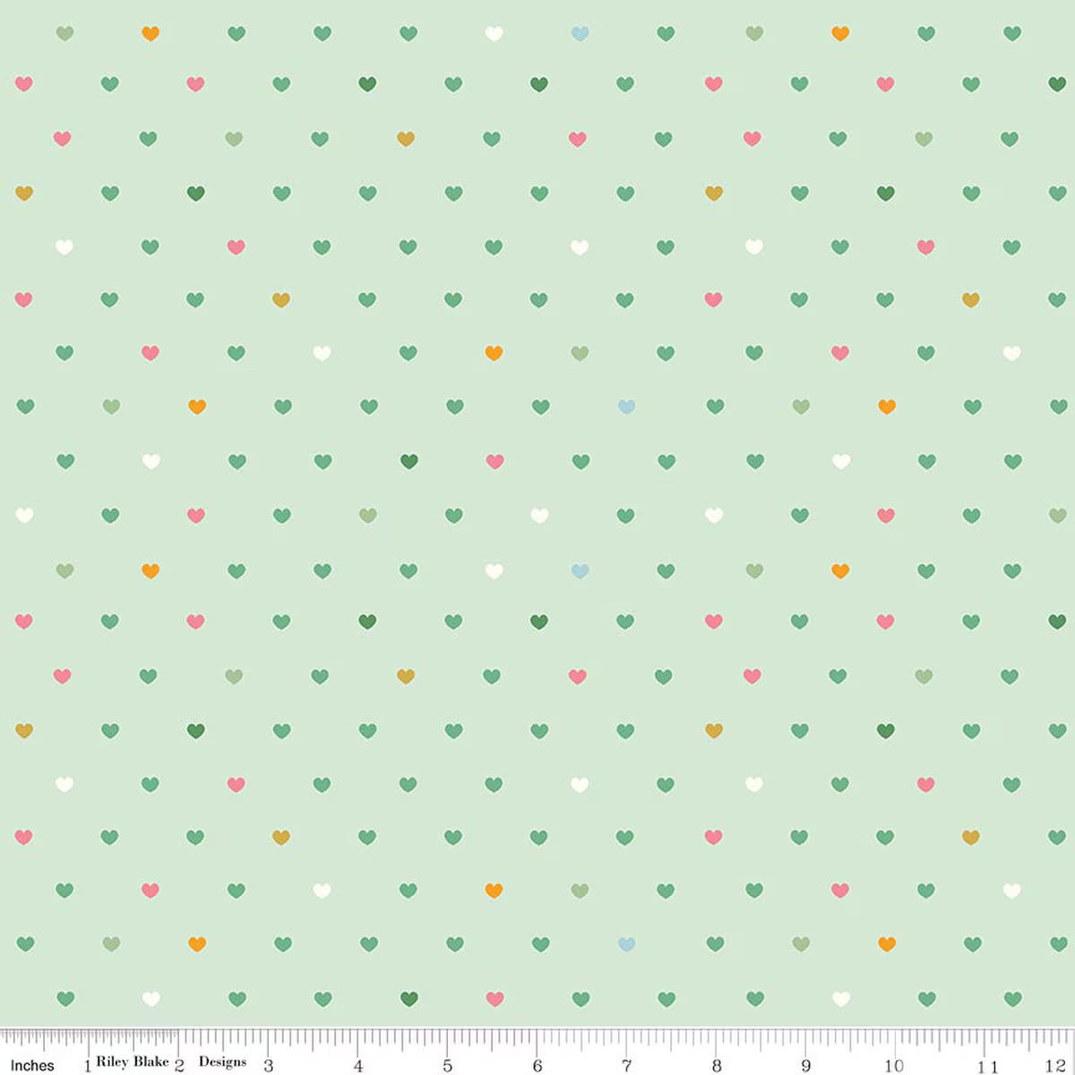 Flannel Meadow Serendipity 2 Hearts - Mint