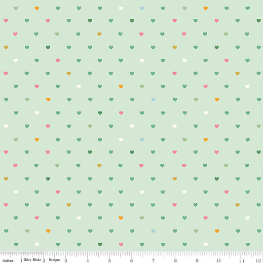 Flannel Meadow Serendipity 2 Hearts - Mint