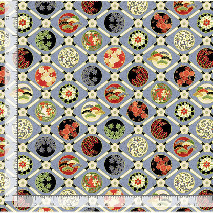 Floral Check Metallic- Grey