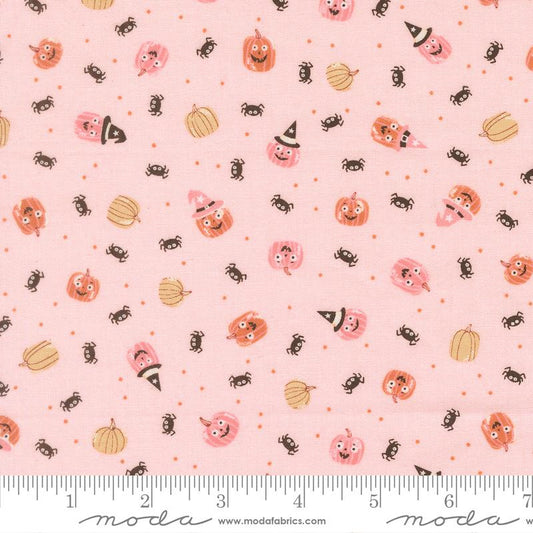 Friendly Pumpkin and Spiders Novelty- Pink