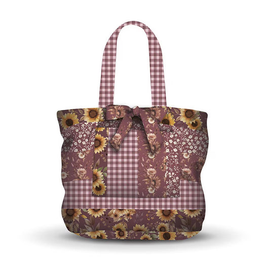 Harvest on the Prairie Home Dec Cottage Core Tote Panel - Wine
