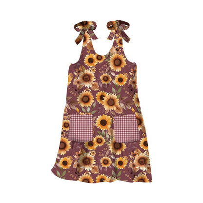 Harvest on the Prairie Home Dec Sunflower Pinafore Panel- Wine