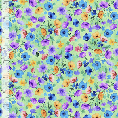 Nasturtium Floral Field- Green