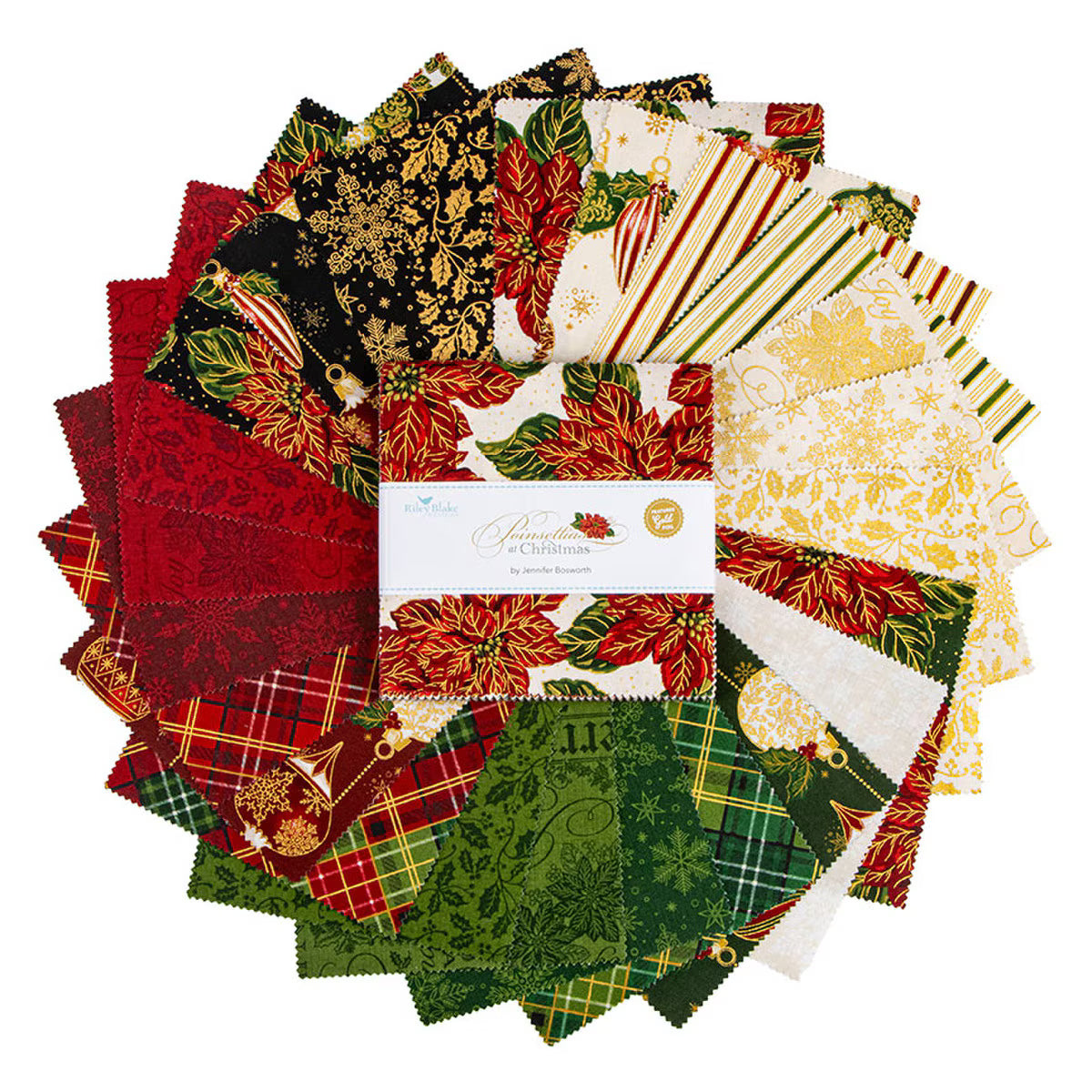 Poinsettias at Christmas 5" Stacker Charm Pack