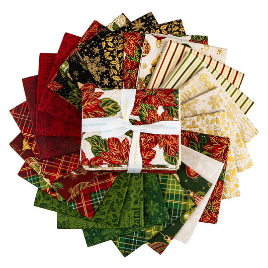 Poinsettias at Christmas Fat Quarter Bundle