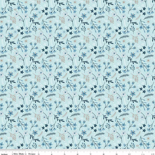 Winter Magic Floral- Aqua