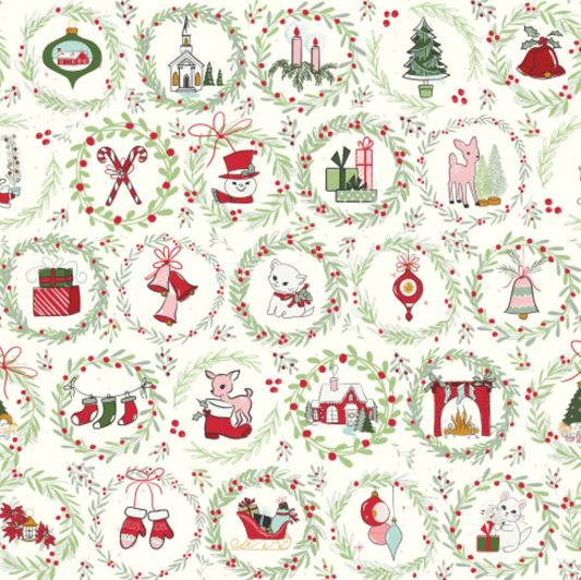 Mistletoe and Holly Wreaths- Cloud