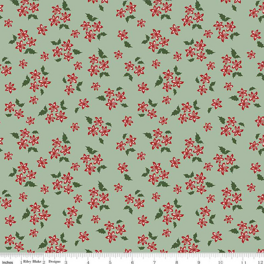 Mistletoe & Holly Floral- Sage