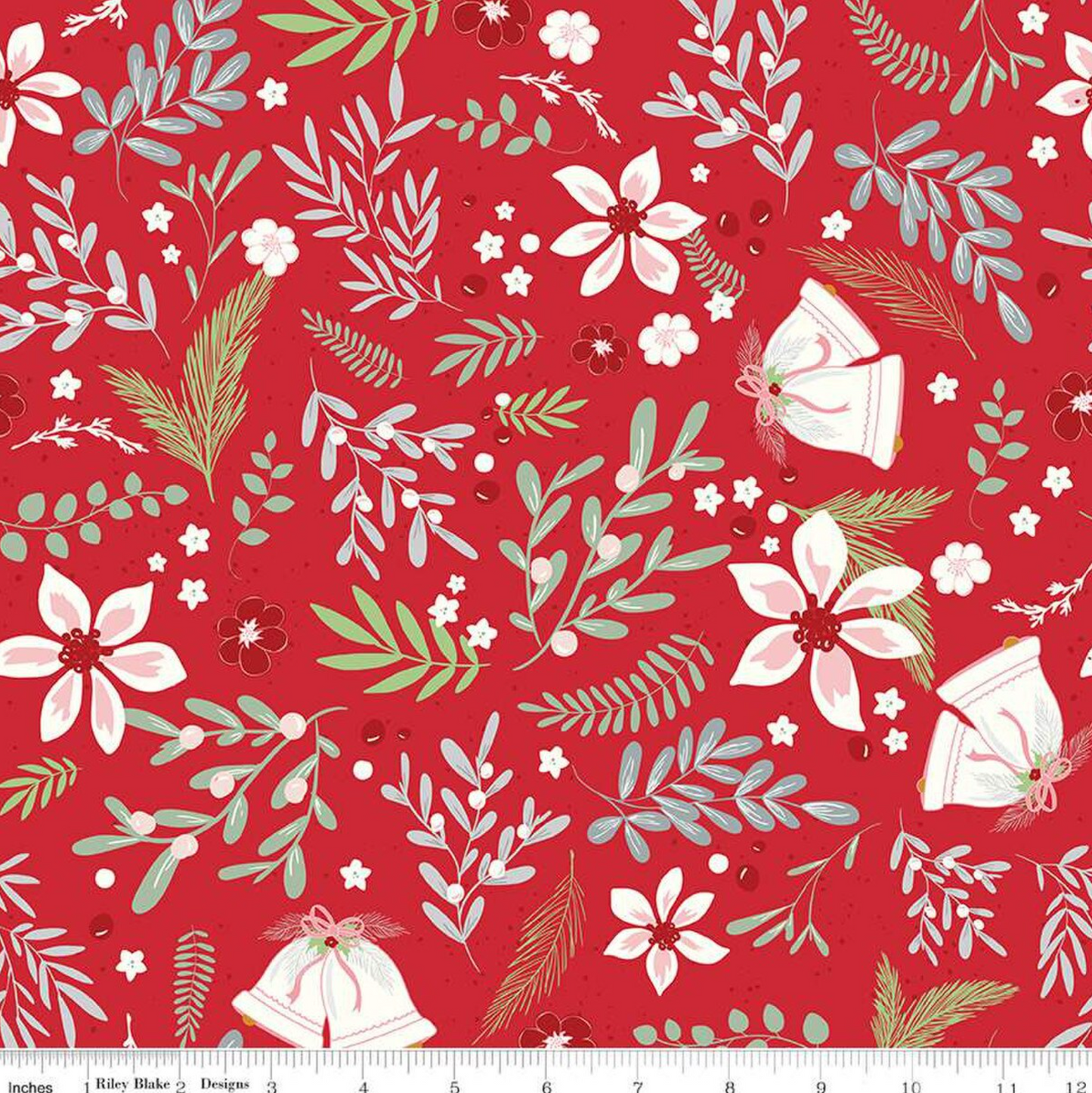 Mistletoe and Holly Main- Red
