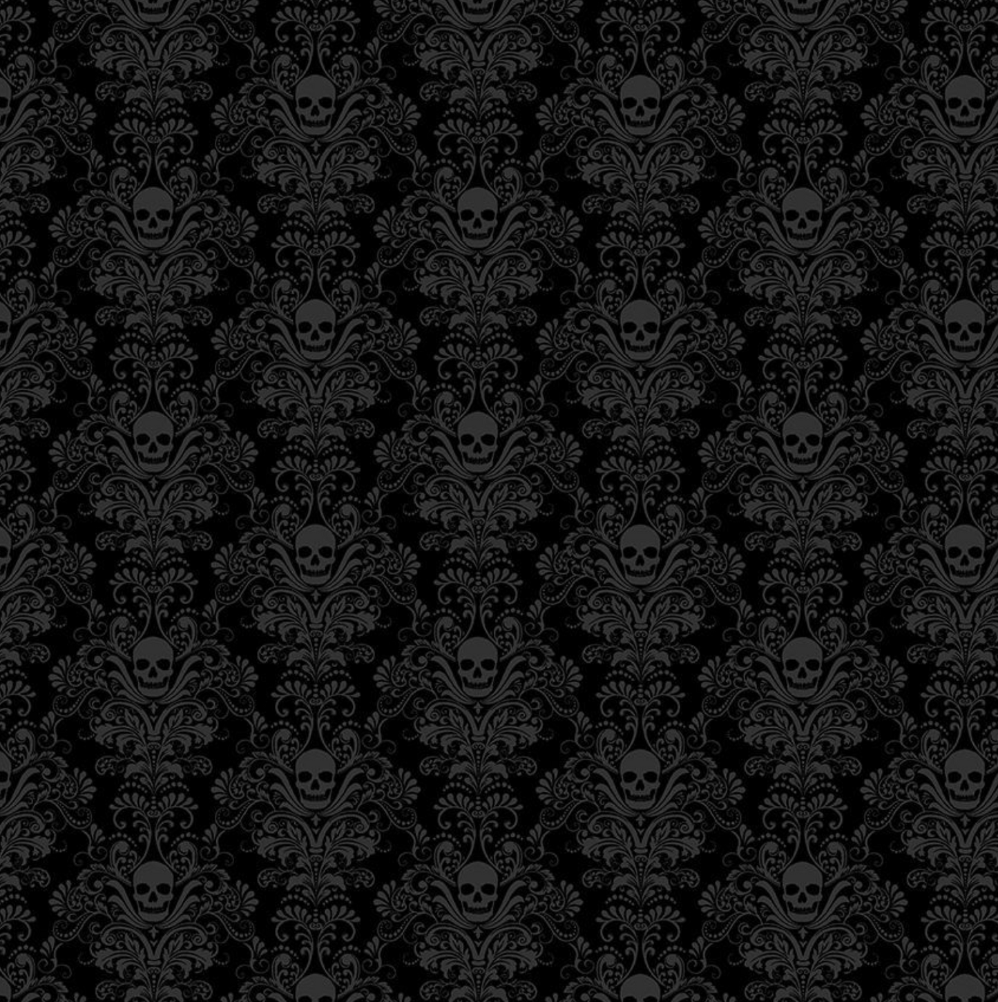 Skull Damask- Black
