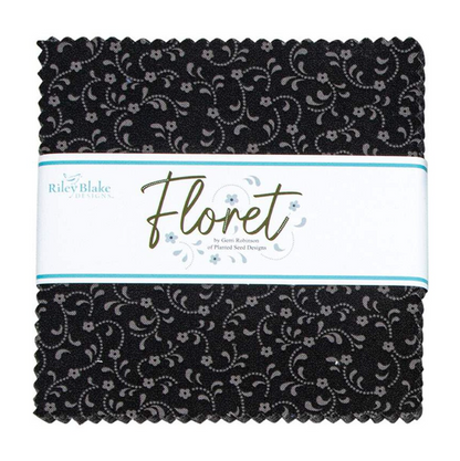 Floret Black 5" Stacker- Black