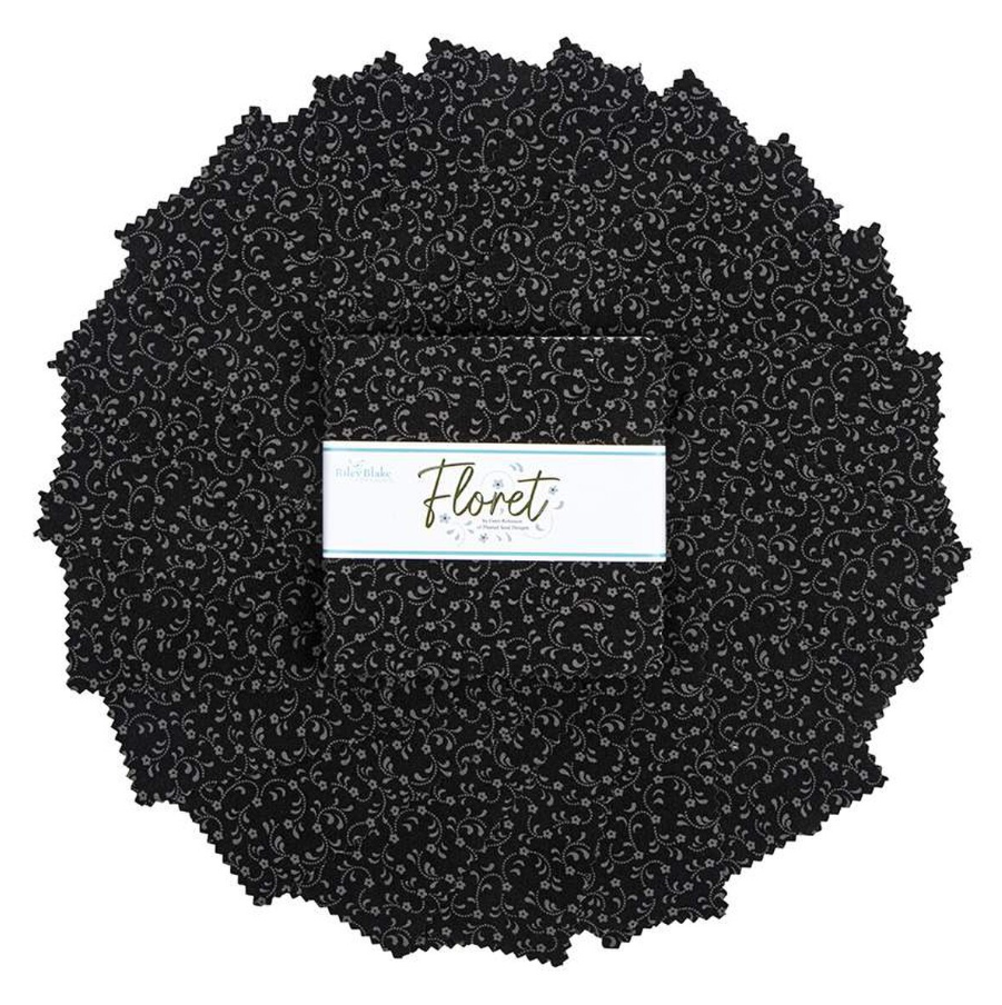 Floret Black 5" Stacker- Black