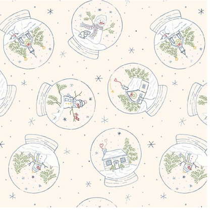 Snowman's Village Snow Globes- Cream