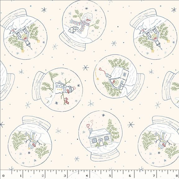 Snowman's Village Snow Globes- Cream