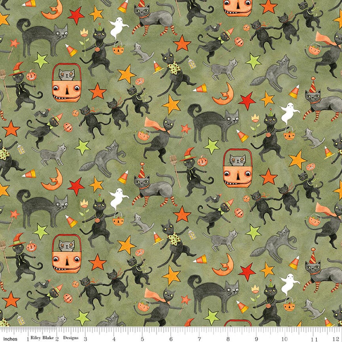 Spooky Cats- Green