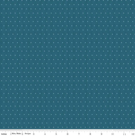 Stitcher's Flannel Dots - Blue