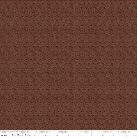 Stitcher's Flannel Dots - Chocolate