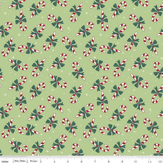 Flannel The North Pole Candy Cane- Honeydew