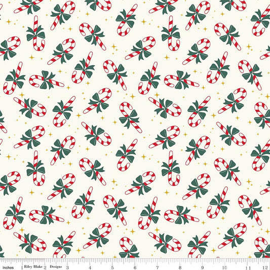 Flannel The North Pole Candy Cane- White