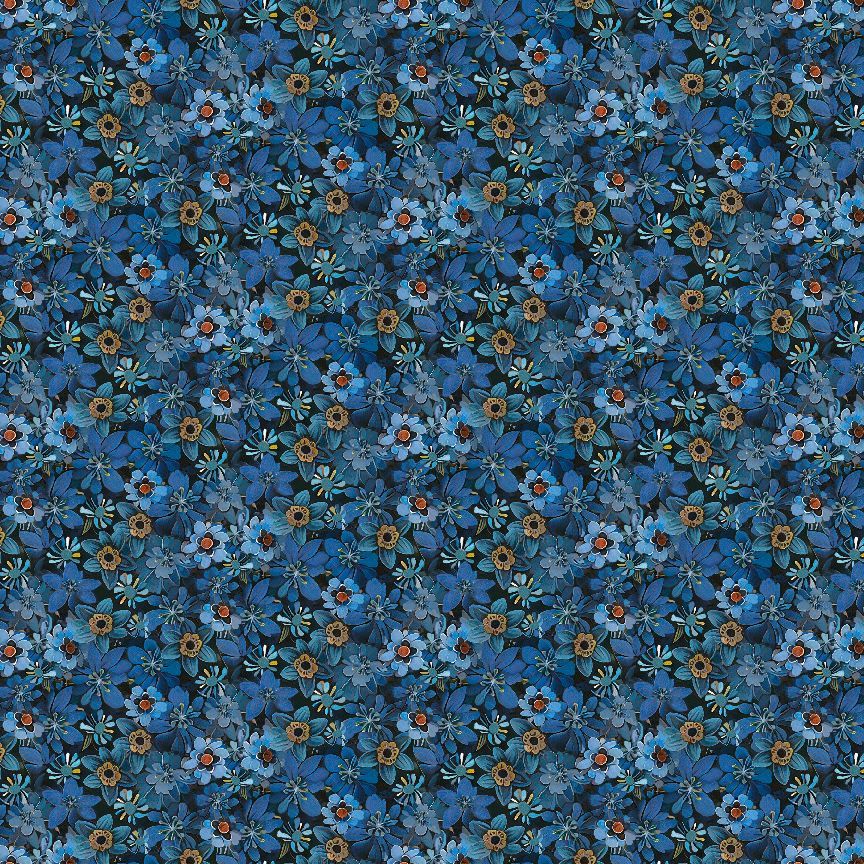 Tiny Packed Floral- Blue