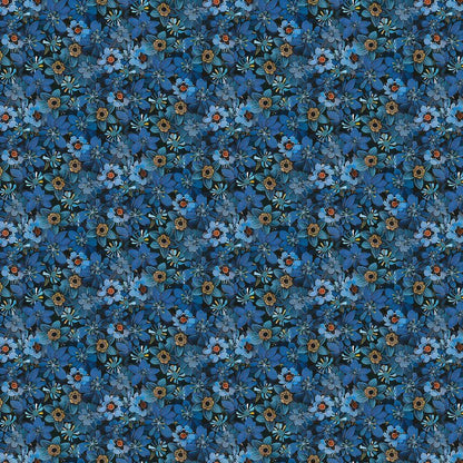 Tiny Packed Floral- Blue