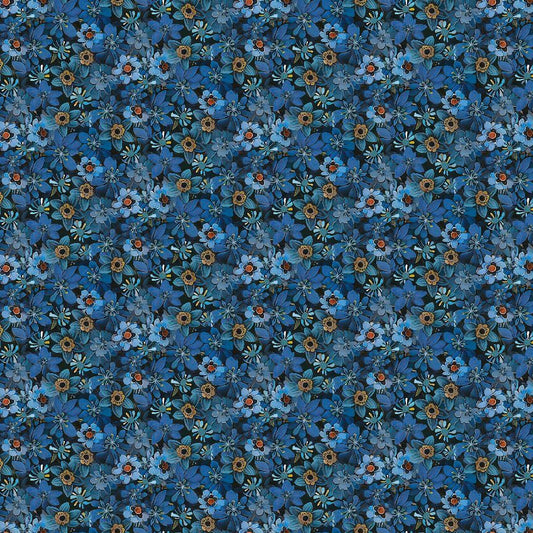 Tiny Packed Floral- Blue