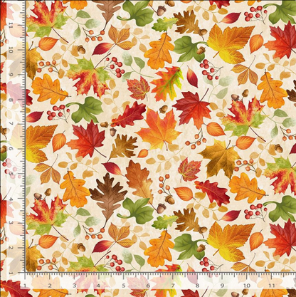 Tossed Fall Leaves- Cream