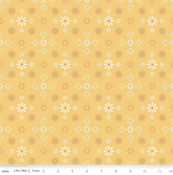 Wide Back Bee Backings and Borders Bandana- Honey