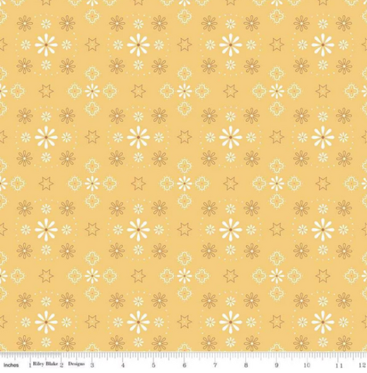 Wide Back Bee Backings and Borders Bandana- Honey