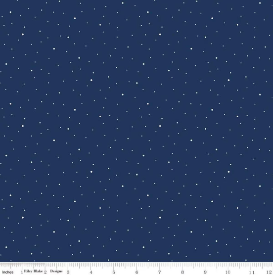 Wide Back Dapple Dot- Navy