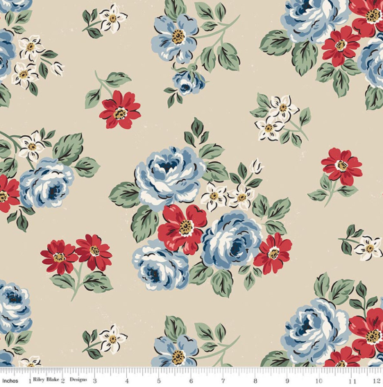 Wide Back Independence Floral- Beige