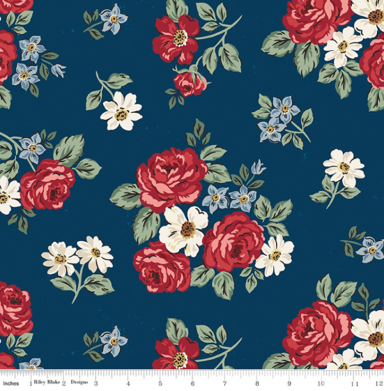 Wide Back Independence Floral- Oxford