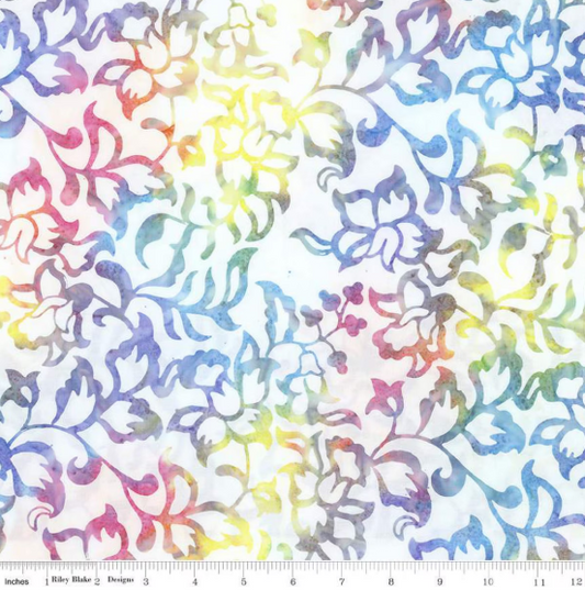 Wide Back Expressions Batiks Radiant Flourish- Rainbow Sherbet